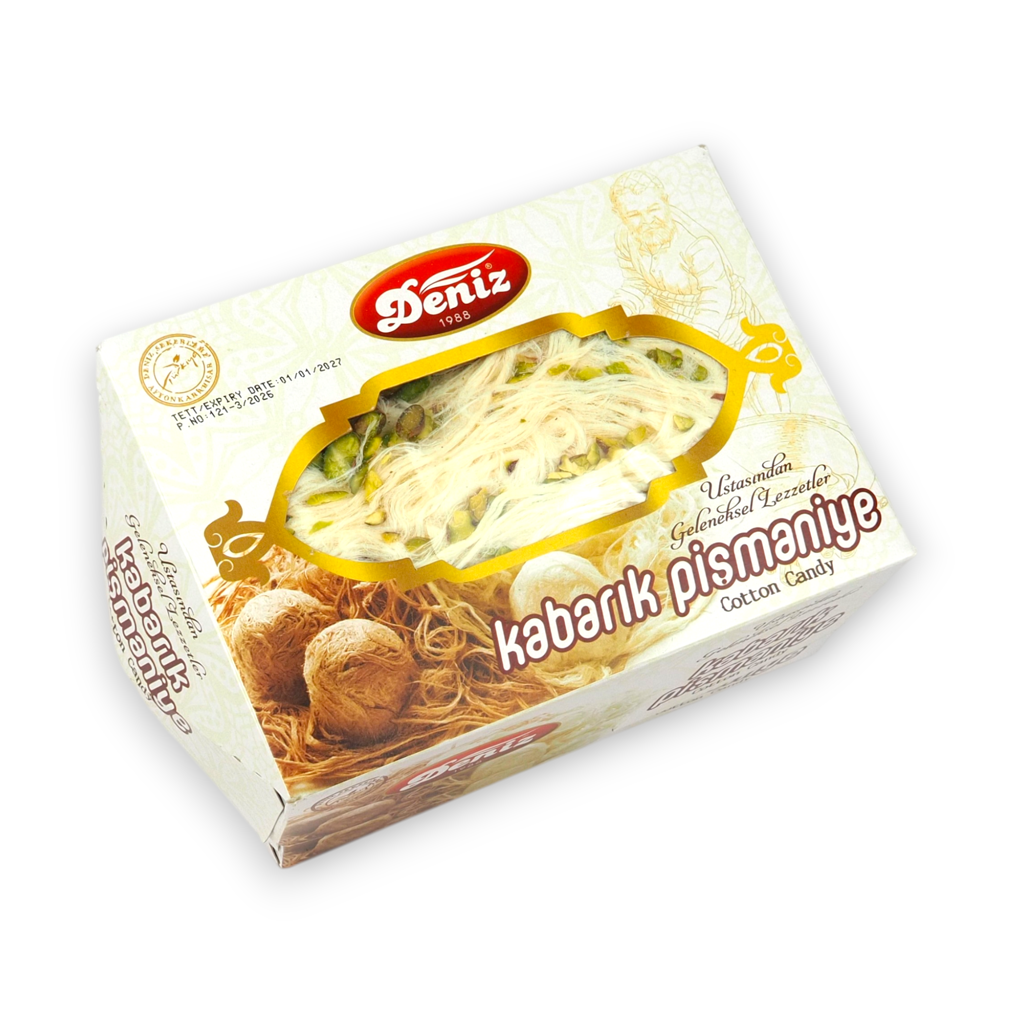 Antep fıstıklı kabarık pişmaniye 400g Deniz Şekerleme geleneksel ikramlık tatlı