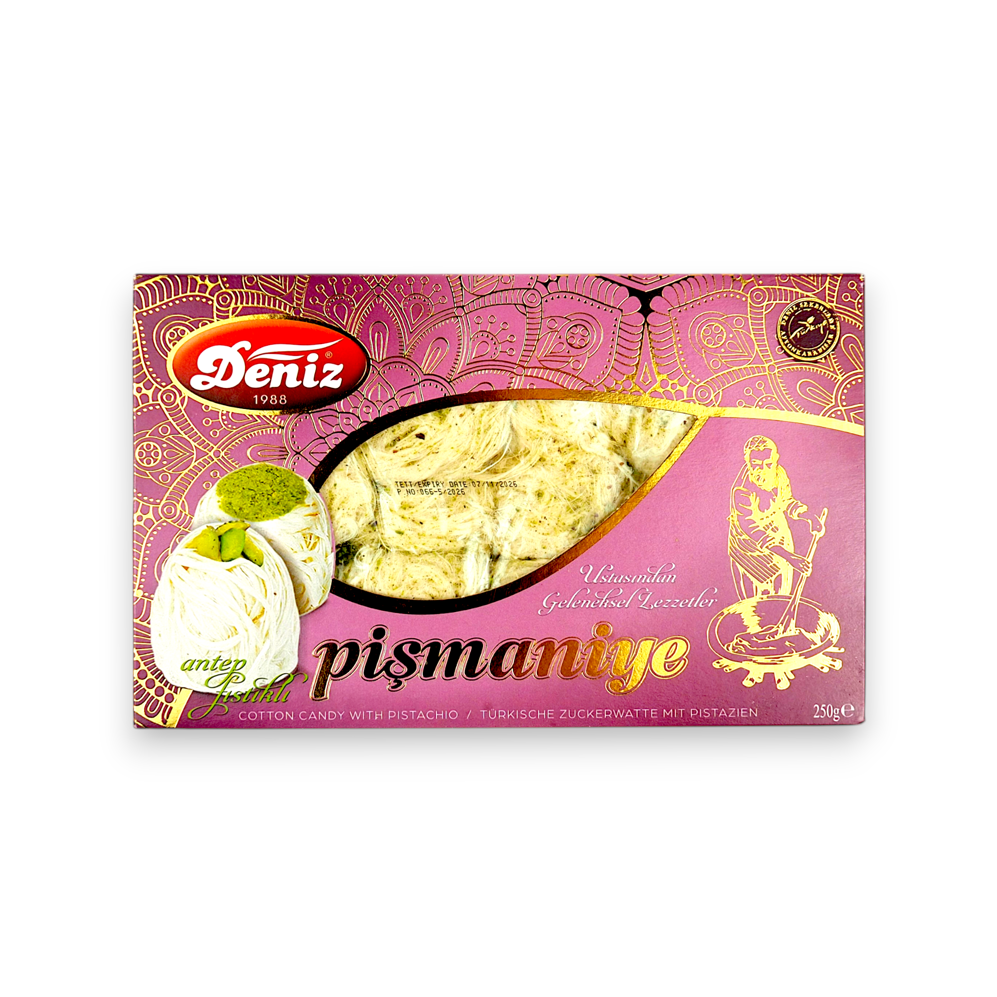 Antep fıstıklı pişmaniye 250g Deniz Şekerleme geleneksel ikramlık pişmaniye