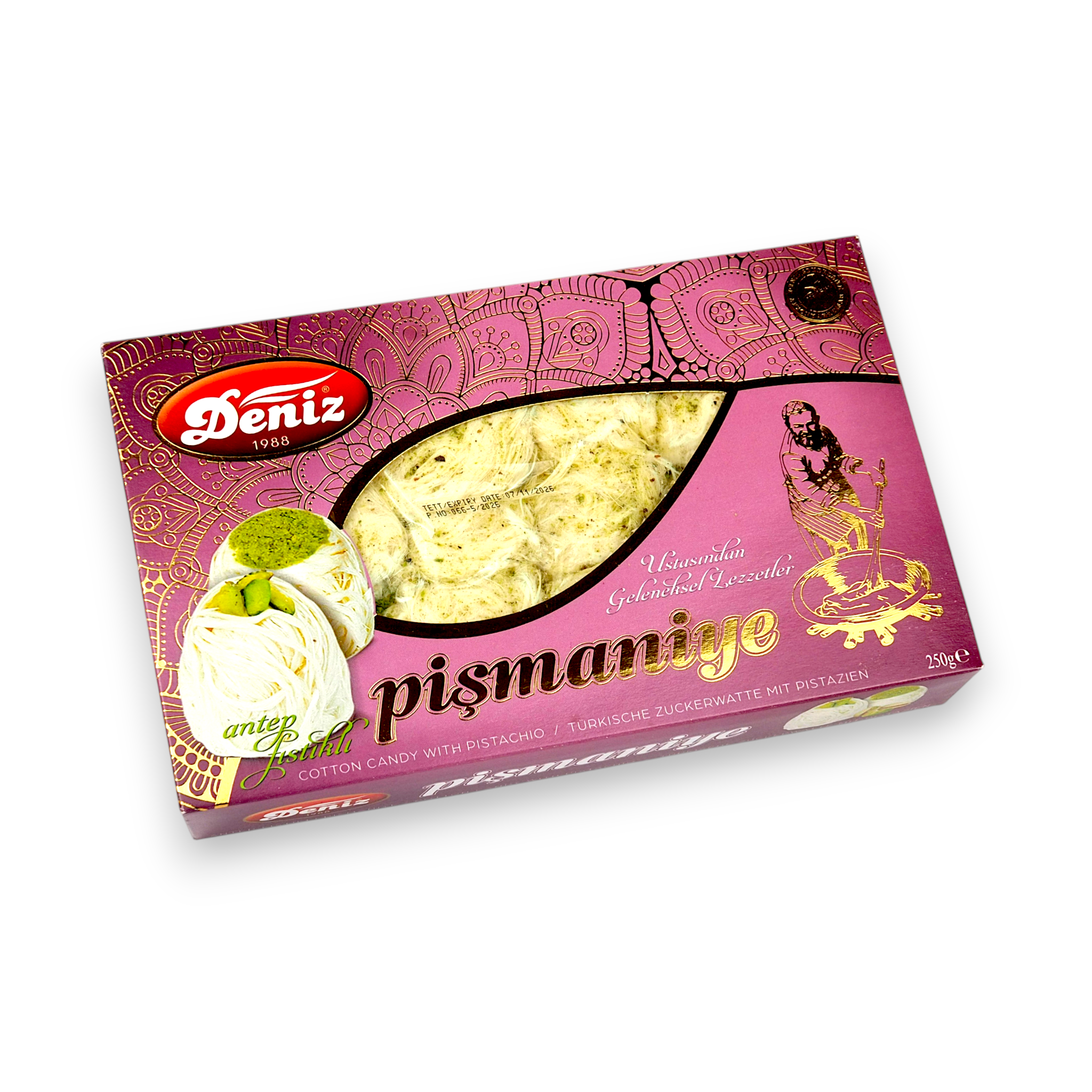 Antep fıstıklı pişmaniye 400g Deniz Şekerleme büyük ambalaj ikramlık pişmaniye