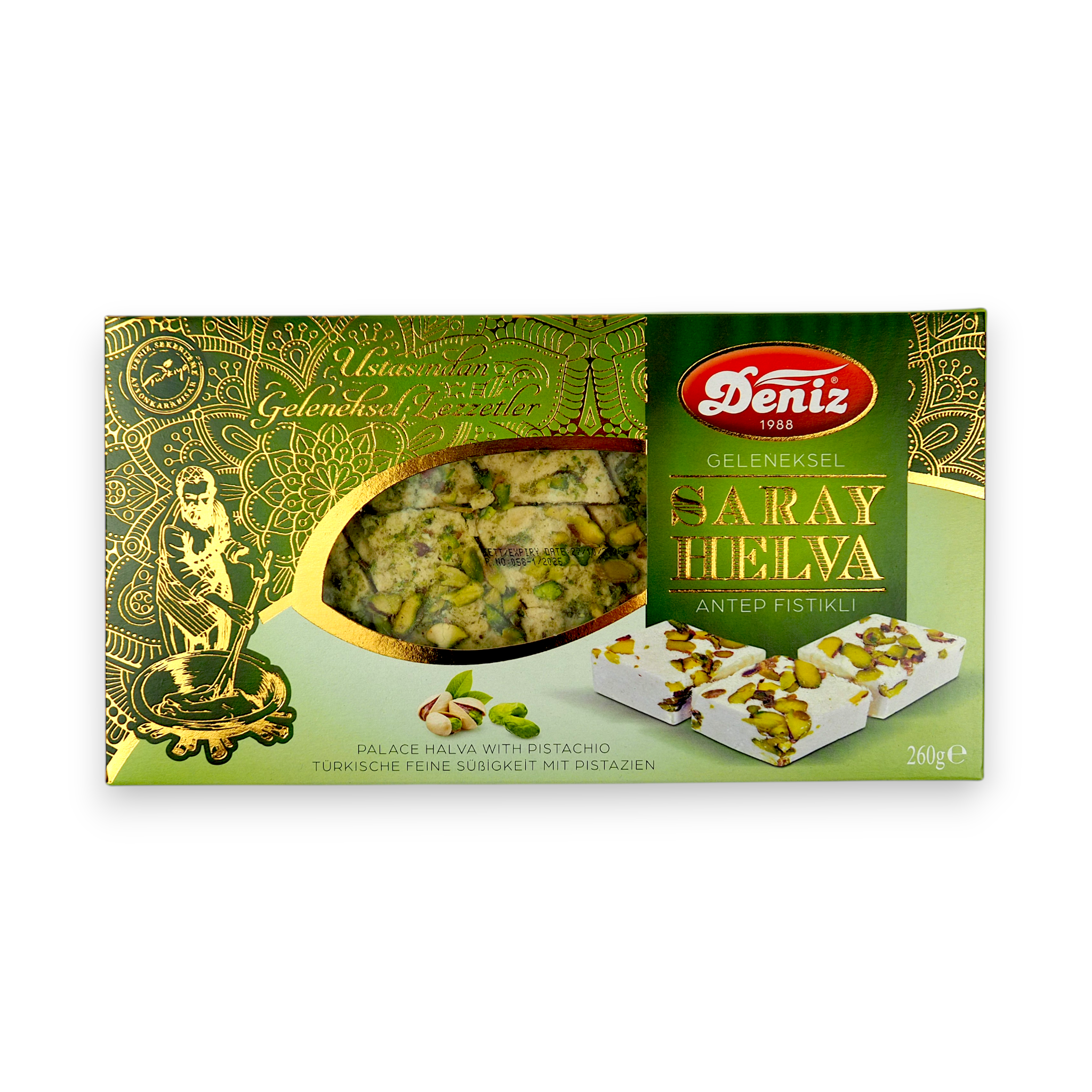 Antep fıstıklı saray helva 260g Deniz Şekerleme ikramlık geleneksel helva