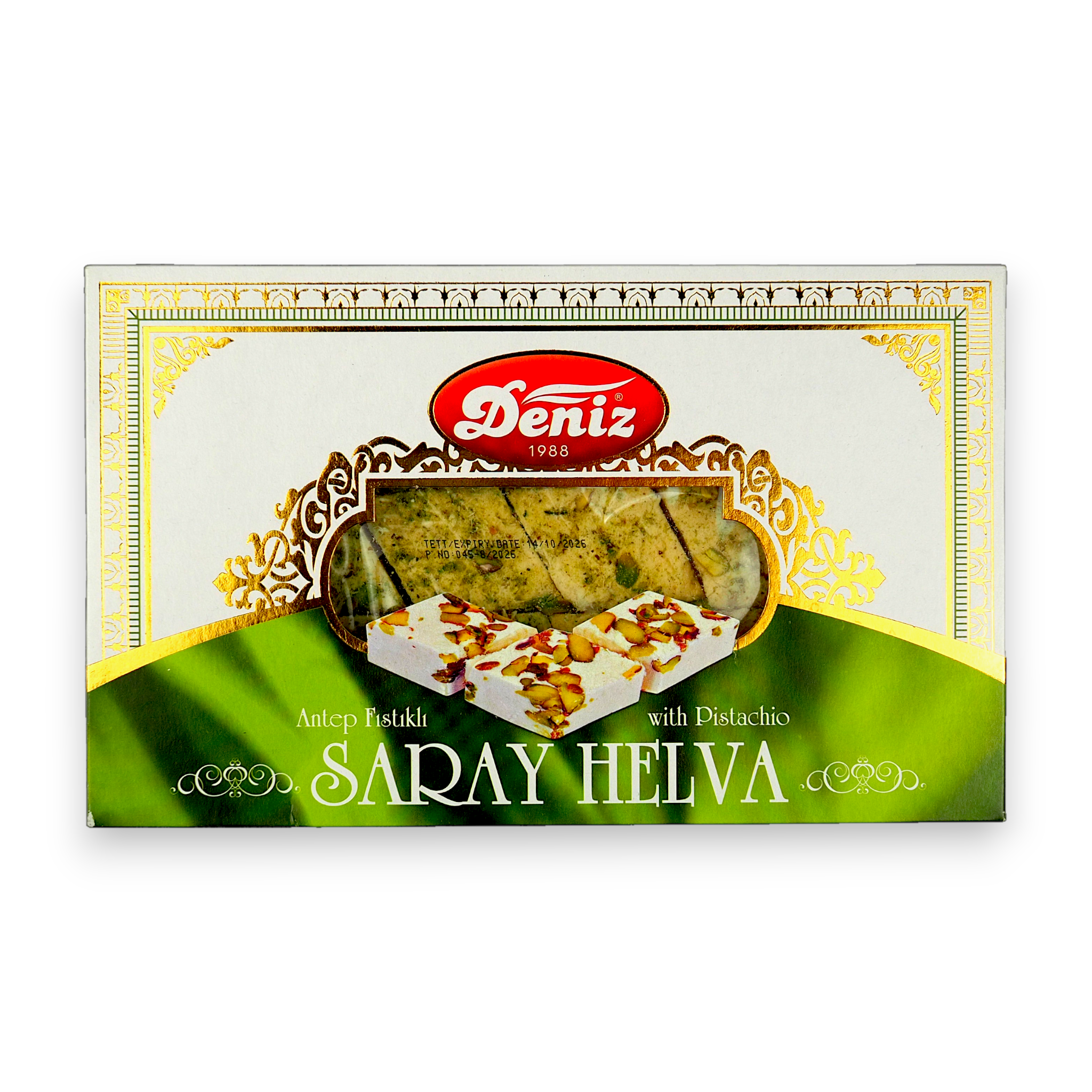 Antep fıstıklı saray helva 400g Deniz Şekerleme büyük ambalaj ikramlık helva