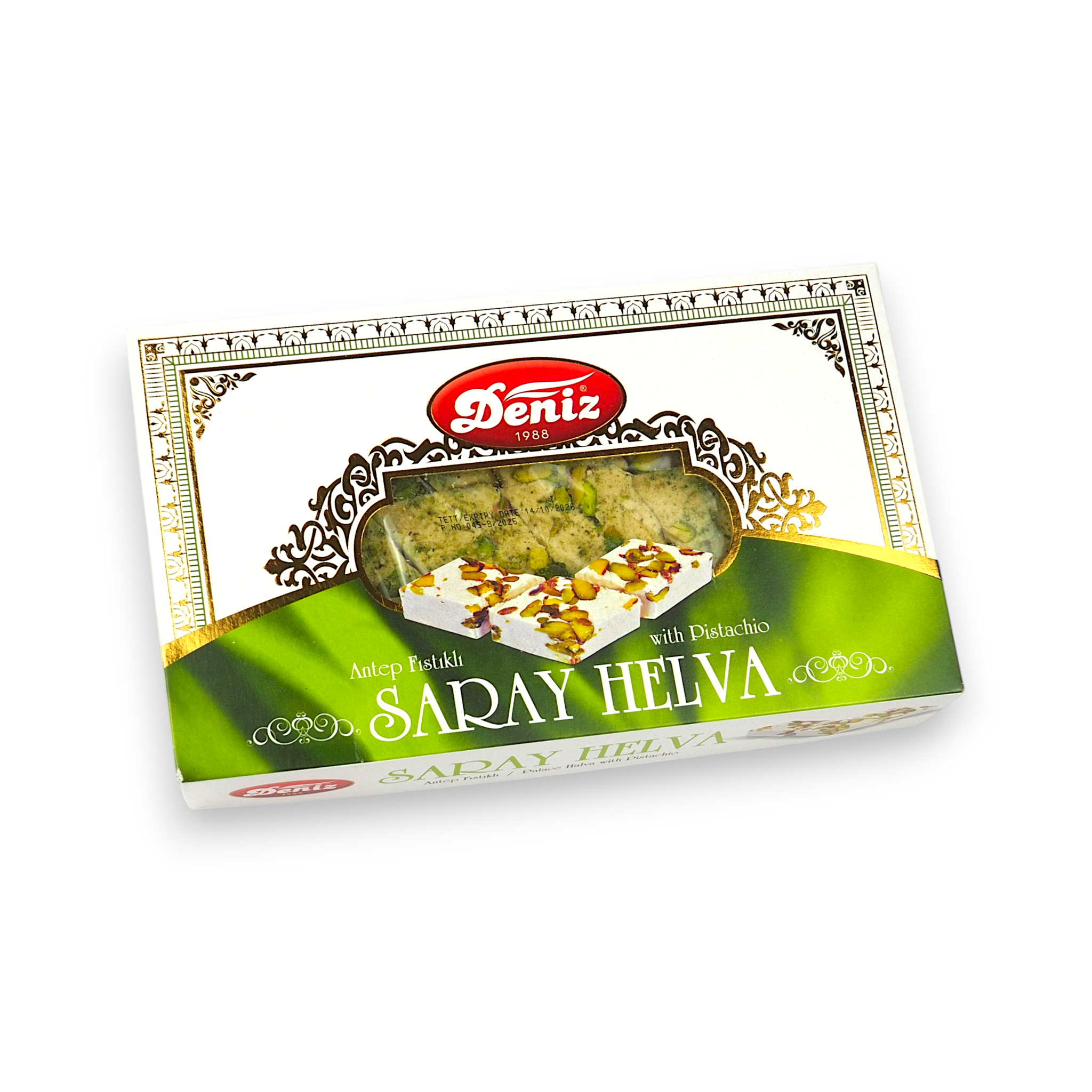 Antep fıstıklı saray helva 400g Deniz Şekerleme büyük ambalaj ikramlık helva