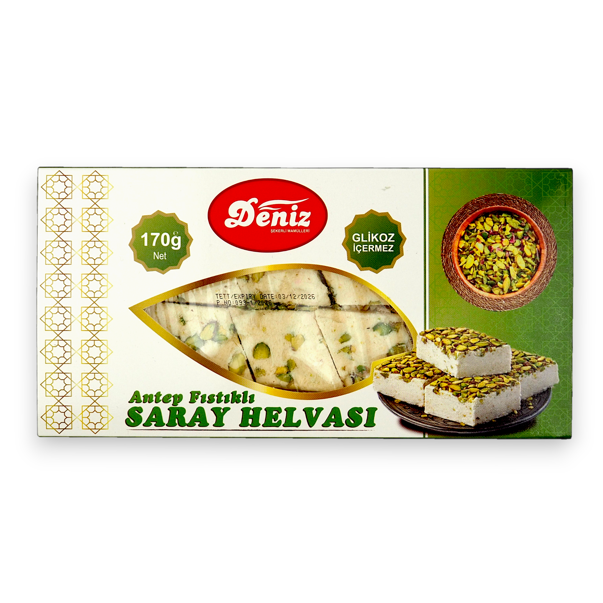 Antep fıstıklı saray helvası 170g Deniz Şekerleme geleneksel fıstıklı helva