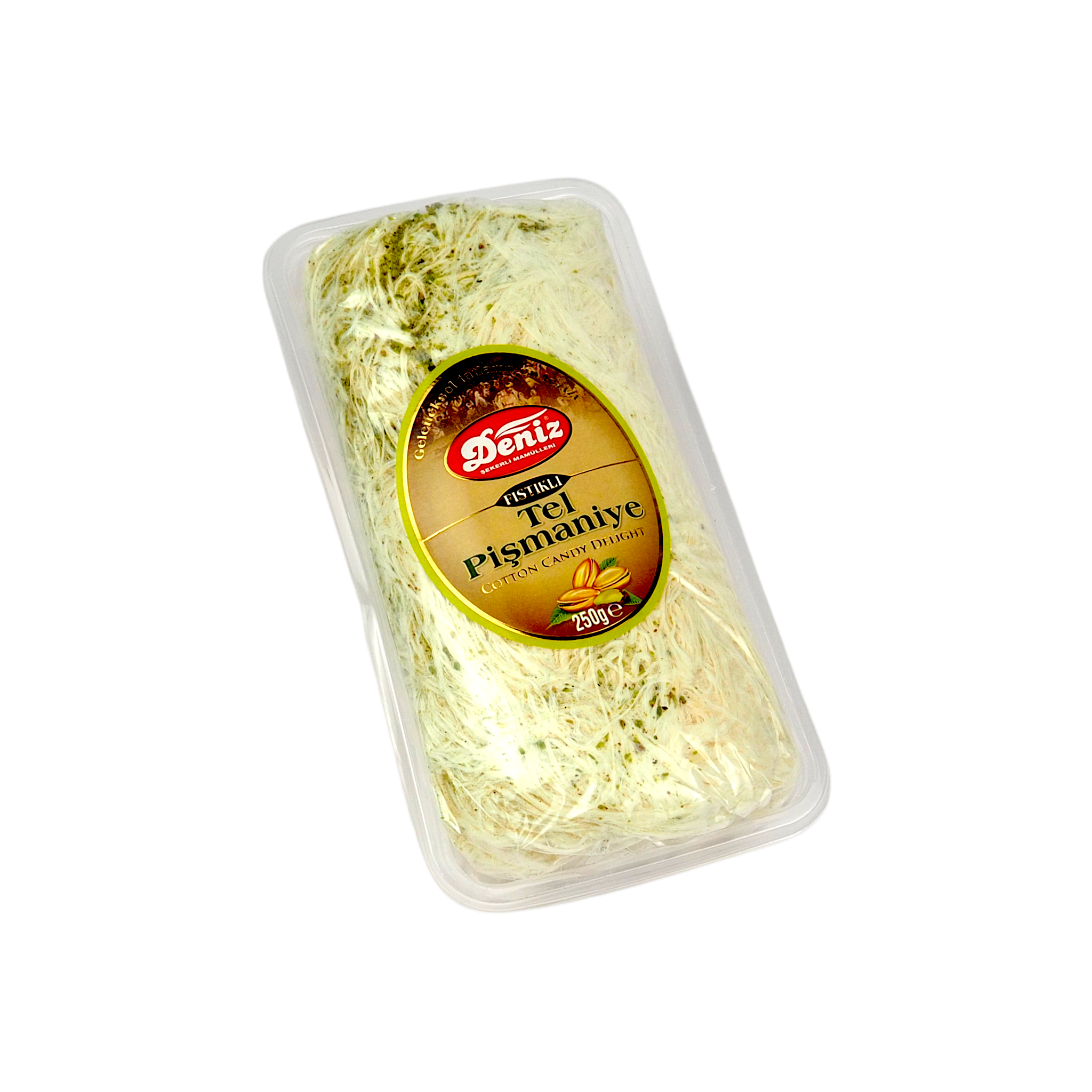 Antep fıstıklı tel pişmaniye 250g Deniz Şekerleme ince lifli geleneksel pişmaniye