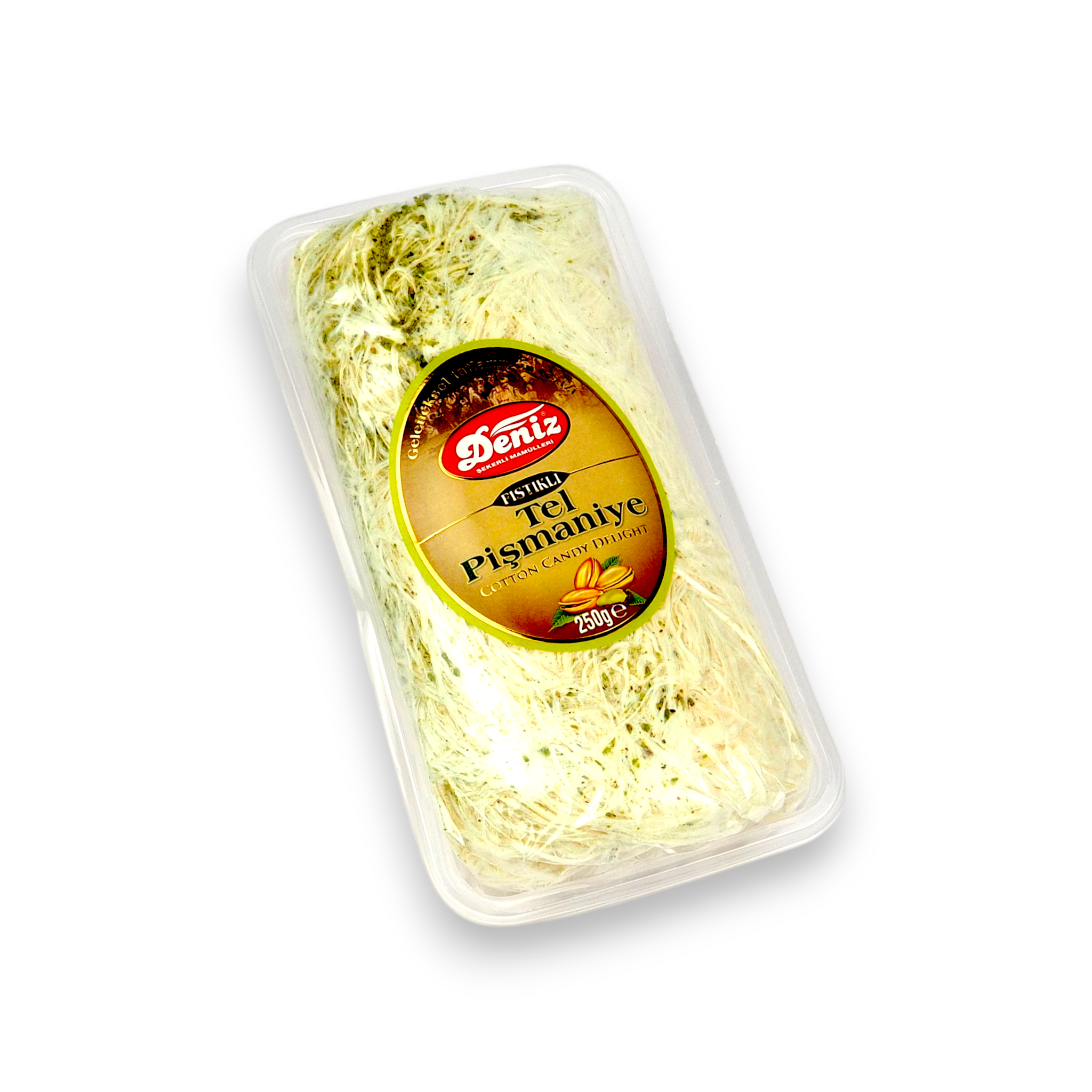 Antep fıstıklı tel pişmaniye 250g Deniz Şekerleme ince lifli geleneksel pişmaniye
