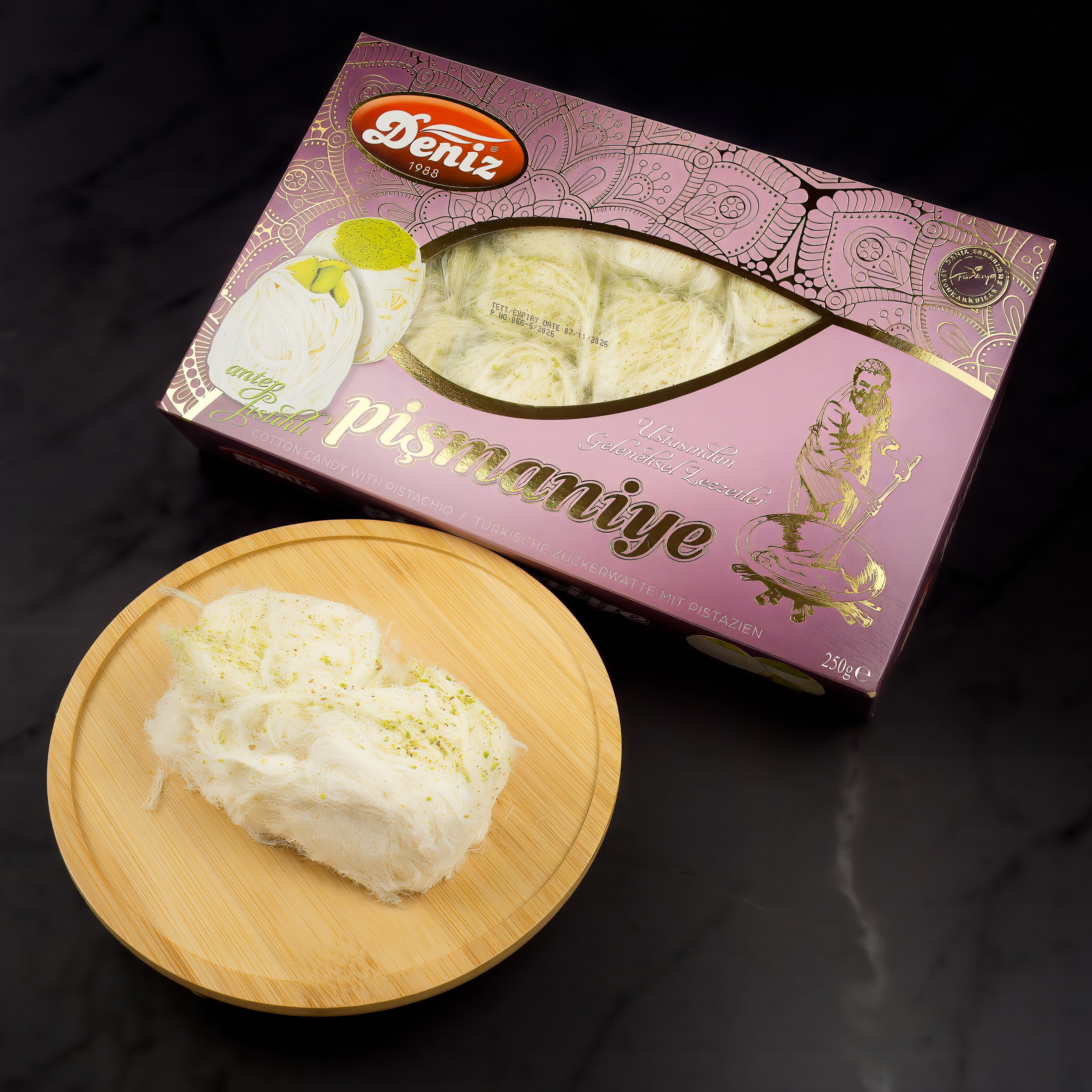 Antep fıstıklı pişmaniye 250g Deniz Şekerleme geleneksel ikramlık pişmaniye