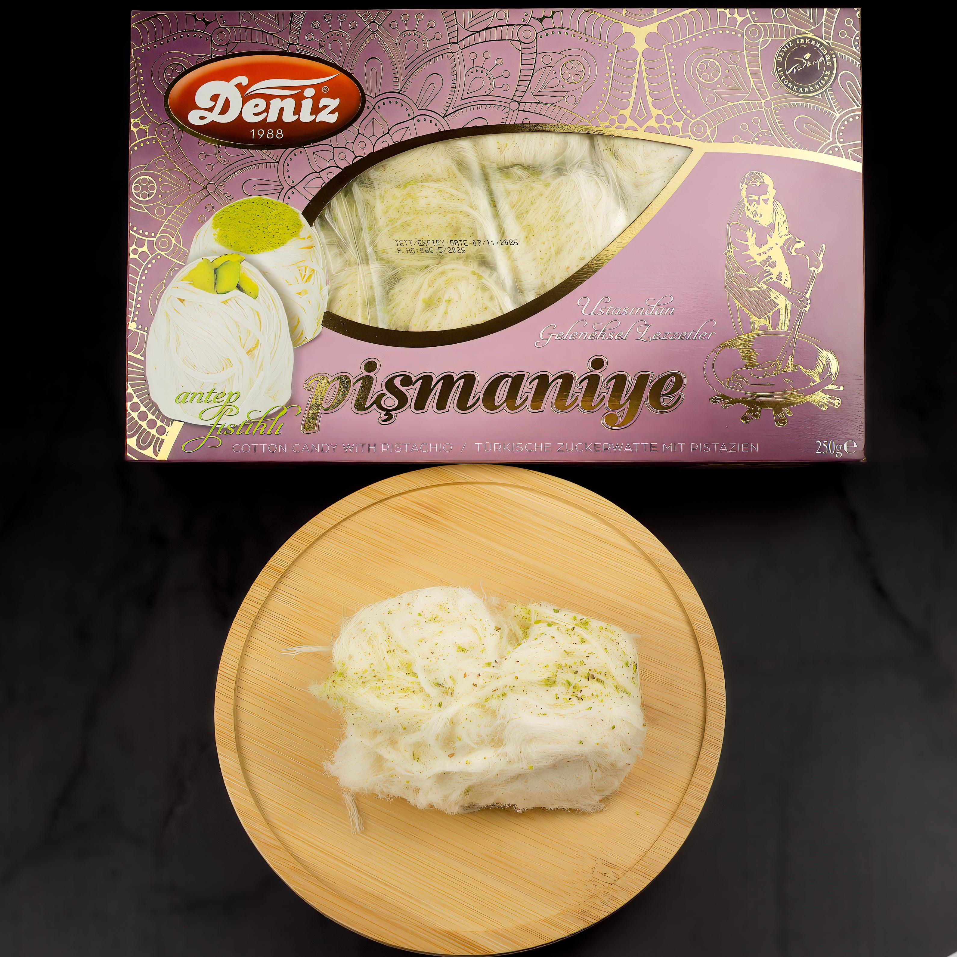 Antep fıstıklı pişmaniye 250g Deniz Şekerleme geleneksel ikramlık pişmaniye