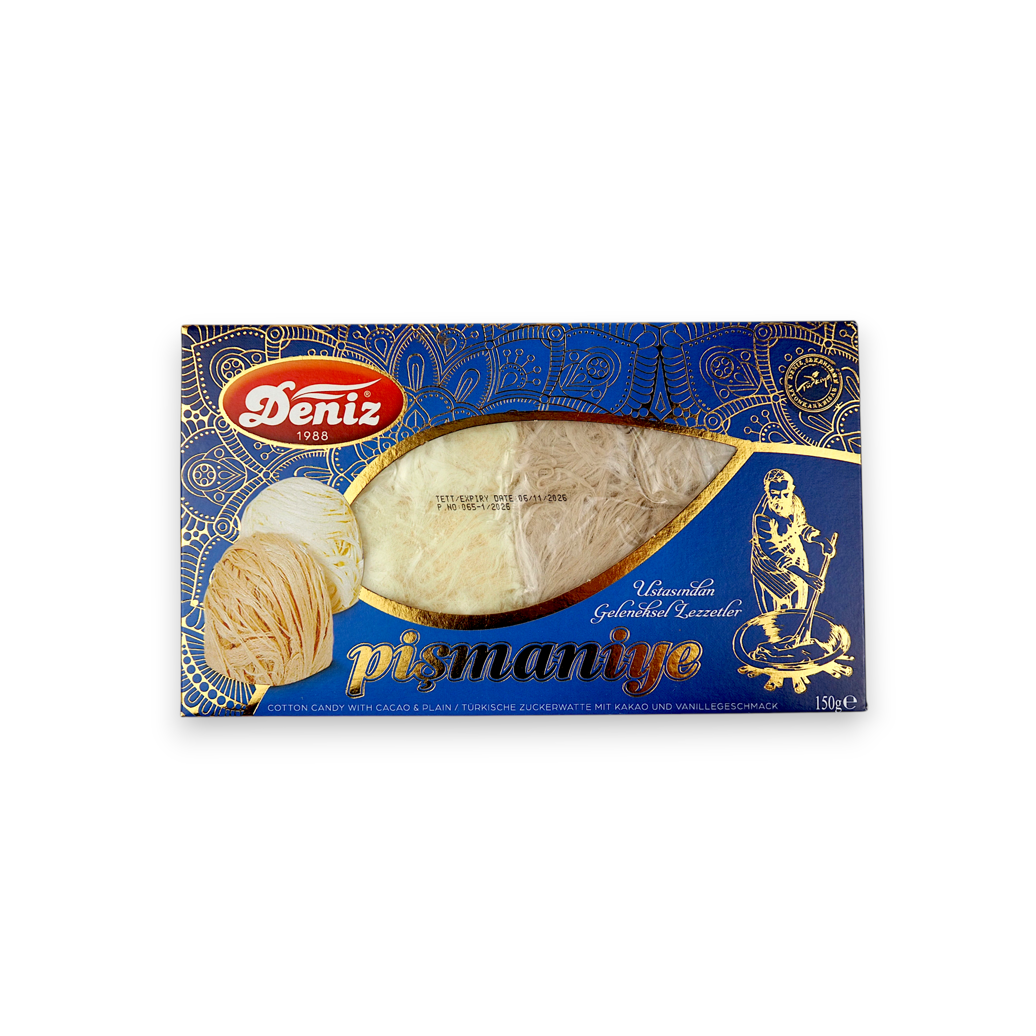 Sade kakaolu pişmaniye 150g Deniz Şekerleme geleneksel tel pişmaniye