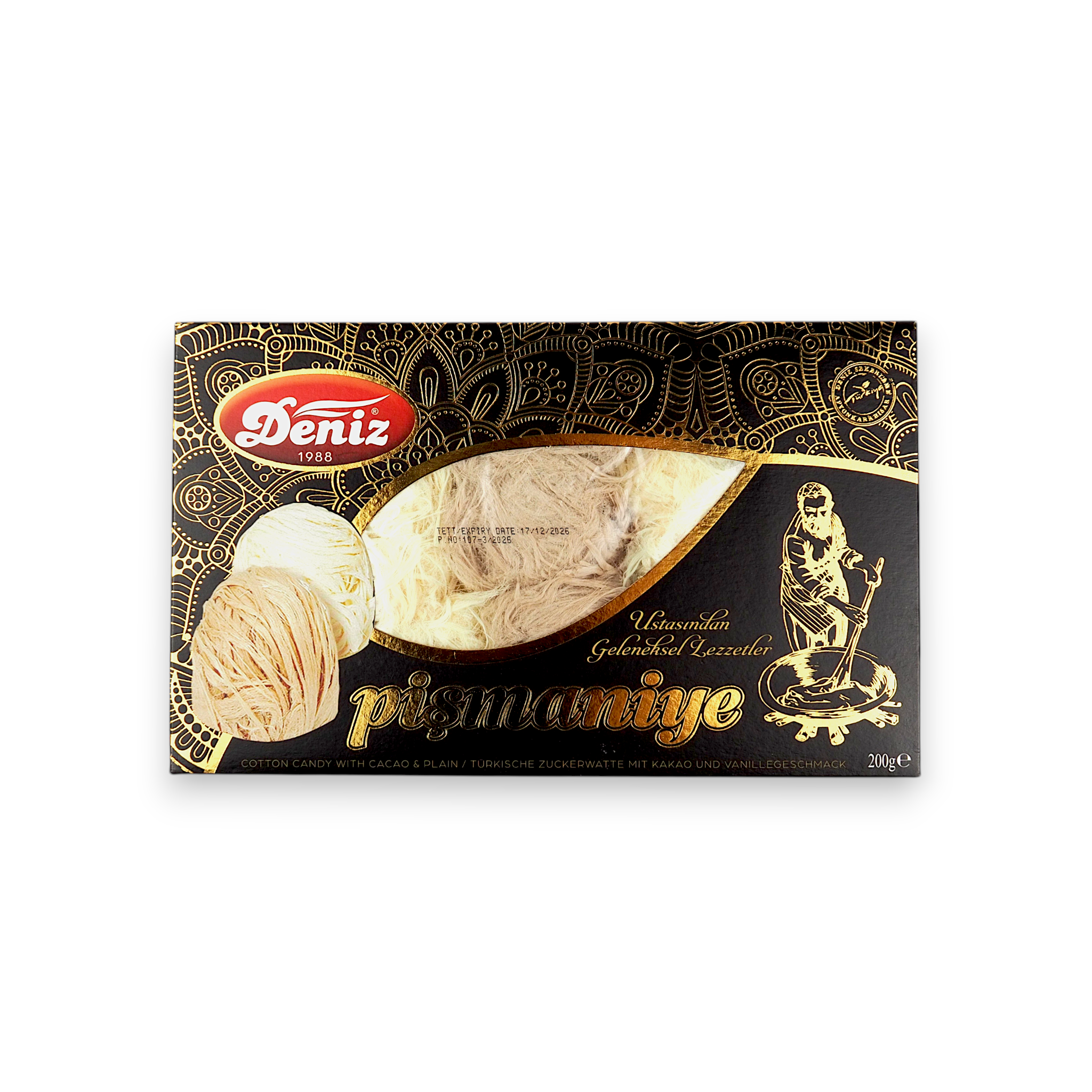 Sade kakaolu pişmaniye 200g Deniz Şekerleme pratik ikramlık tel pişmaniye