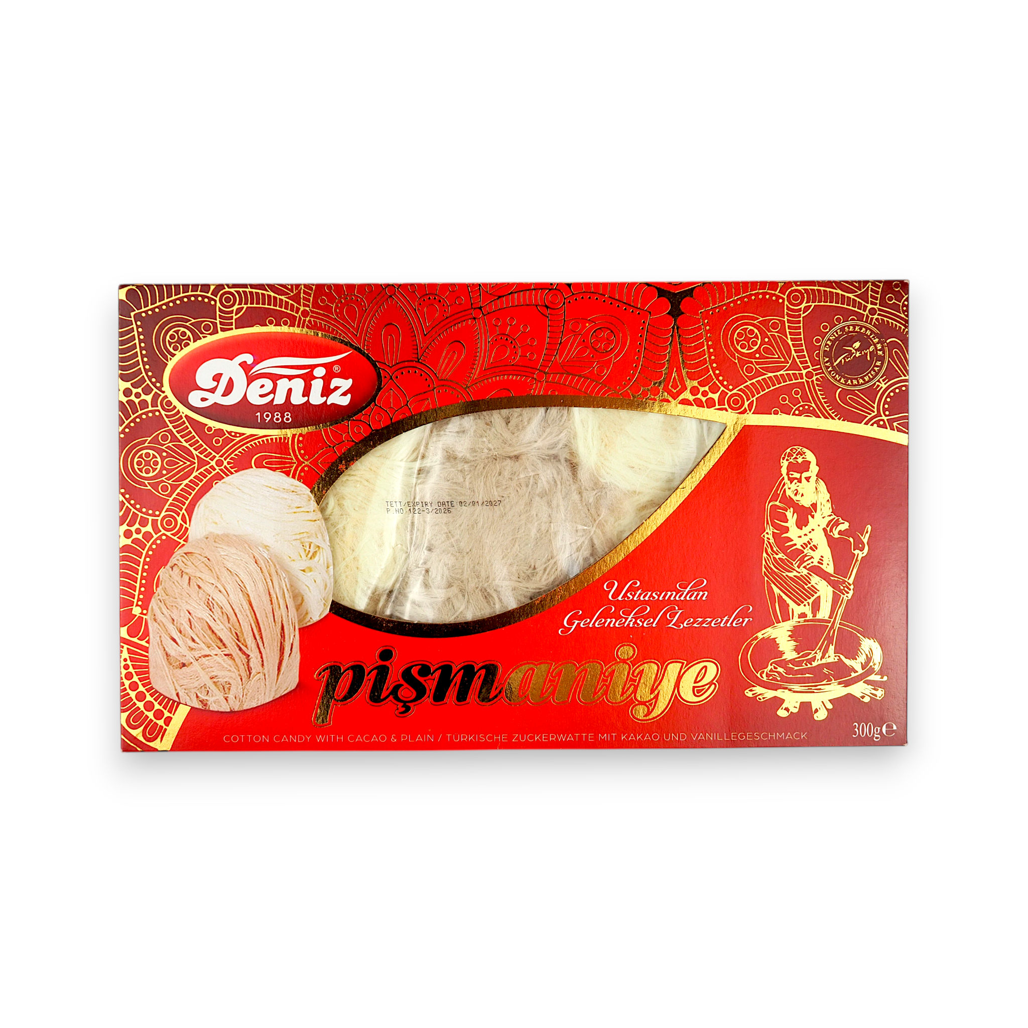 Sade kakaolu pişmaniye 300g Deniz Şekerleme paylaşmalık geleneksel pişmaniye